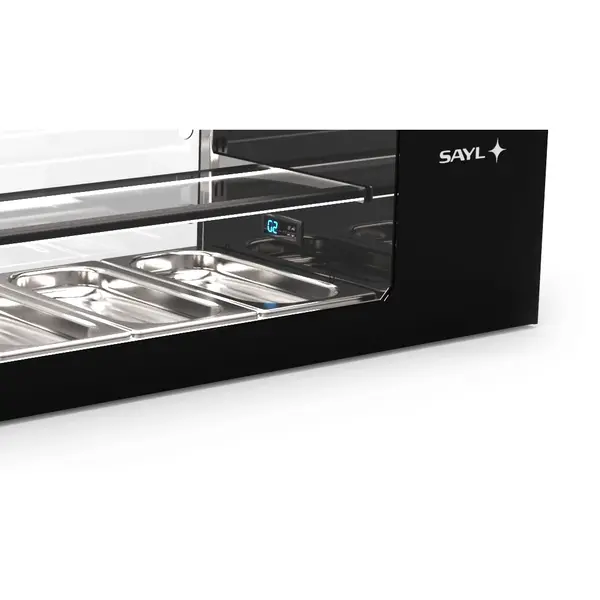 Tapasvitrine | LOGIC | Zwart | 6x 1/3 GN | +2°C/+6°C | Statisch | 2 Niveaus | 1320x380x460(h)mm