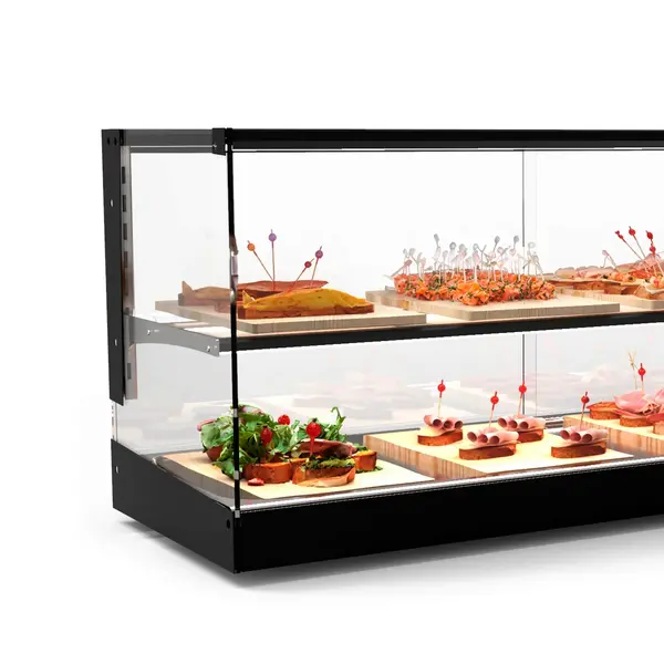 Tapasvitrine | LOGIC | Zwart | +2°C/+6°C | Statisch | 2 Niveaus | 1320x380x460(h)mm