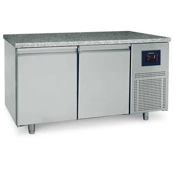 Bakkerij Koelwerkbank | 380L | 2 Deuren (EN600x400) | -2°C/+8°C | Statisch + Ventilator | WiFi | Natuurstenen Werkblad | 1550x800x850(h)mm