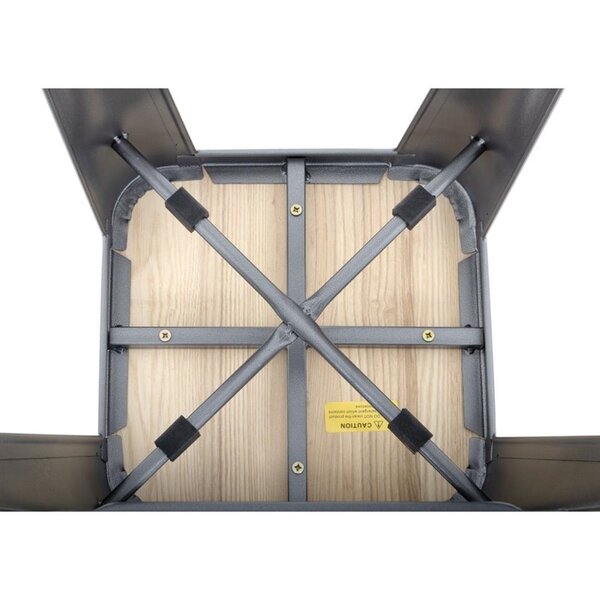 Barkrukken | BISTRO | Hout/Staal | Hout (Essen) | Grijs Frame | In-/Outdoor | Stapelbaar | 4 Stuks | 430x430x770(h)mm