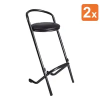 Bia Barkrukken | Kunstleer/Staal | Grey | Indoor | Stapelbaar | 2 Stuks | 460x530x960(h)mm