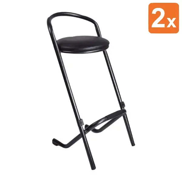 Barkrukken | Kunstleer/Staal | Grey | Indoor | Stapelbaar | 2 Stuks | 460x530x960(h)mm