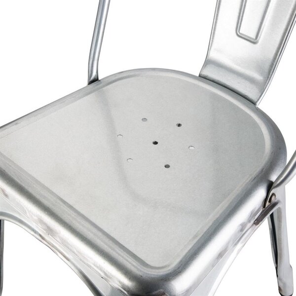 Stoelen | BISTRO | Staal | Silver | In-/Outdoor | Stapelbaar | 4 Stuks | 425x510x850(h)mm