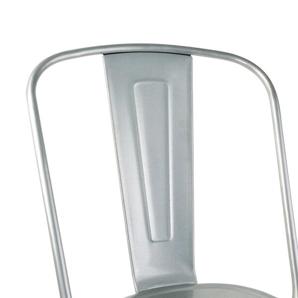 Stoelen | BISTRO | Staal | Silver | In-/Outdoor | Stapelbaar | 4 Stuks | 425x510x850(h)mm