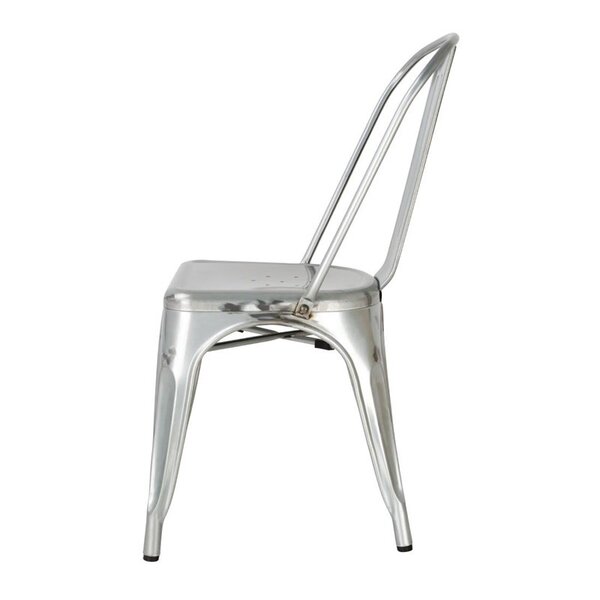 Stoelen | BISTRO | Staal | Silver | In-/Outdoor | Stapelbaar | 4 Stuks | 425x510x850(h)mm