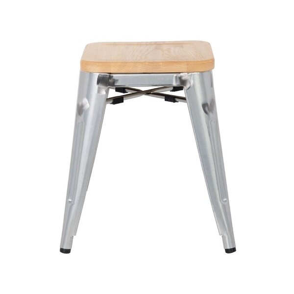 Krukken | BISTRO | Hout/Staal | Hout (Essen) | Zilverkleurig Frame | Indoor | Stapelbaar | 4 Stuks | 408x400x450(h)mm