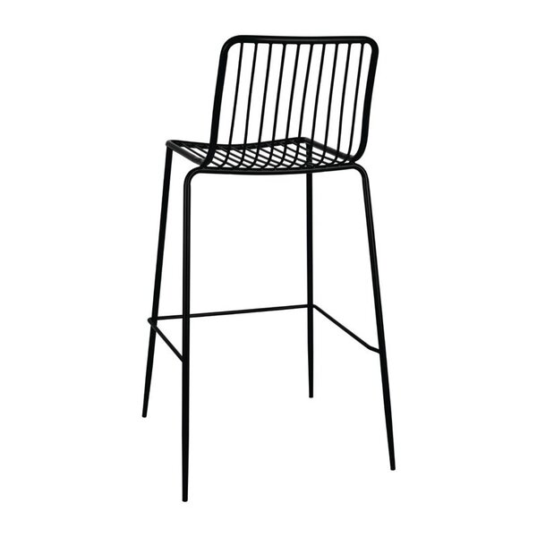 Barkrukken | RVS | Black | In-/Outdoor | Stapelbaar | 4 Stuks | 500x540x1020(h)mm