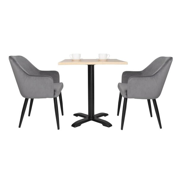 Stoelen | LIA VELVET | Fluweel/Metaal | Grey | Zwarte Poten | Indoor | 2 Stuks | 580x506x810(h)mm