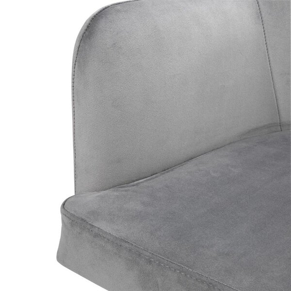 Stoelen | LIA VELVET | Fluweel/Metaal | Grey | Zwarte Poten | Indoor | 2 Stuks | 580x506x810(h)mm
