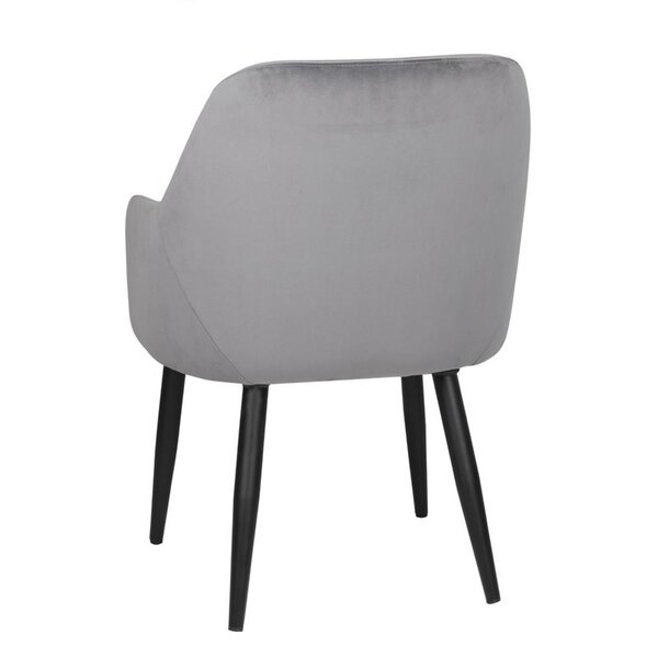 Stoelen | LIA VELVET | Fluweel/Metaal | Grey | Zwarte Poten | Indoor | 2 Stuks | 580x506x810(h)mm