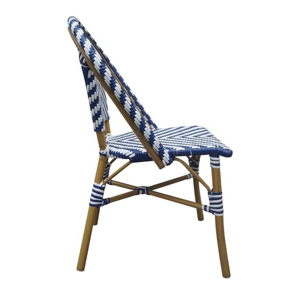 Stoelen | Rotan/Aluminium | Blauw | Houtlook Frame | In-/Outdoor | Stapelbaar | 2 Stuks | 564x890(h)mm