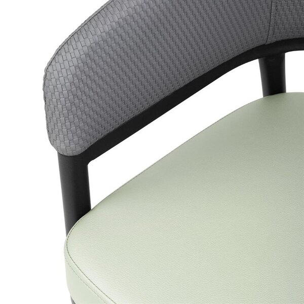 Stoelen | MERIDIAN | Stof/Staal | Pistache | Zwart Frame | Indoor | 2 Stuks | 550x570x773(h)mm