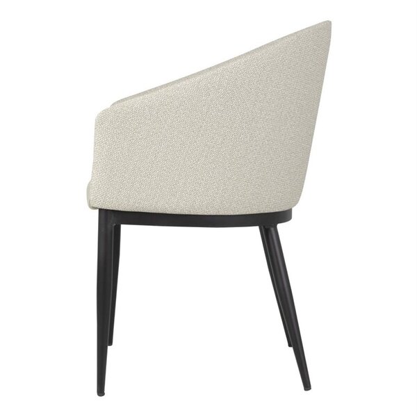 Stoelen | SLOANE | Stof/Staal | Creme | Zwarte Poten | Indoor | 2 Stuks | 530x540x778(h)mm