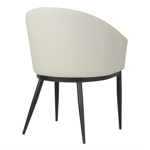 Stoelen | SLOANE | Stof/Staal | Creme | Zwarte Poten | Indoor | 2 Stuks | 530x540x778(h)mm