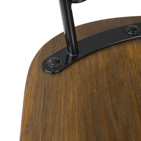 Stoelen | SCANDI | Hout/Staal | Houtlook | Zwart Frame | Indoor | 2 Stuks | 520x500x815(h)mm