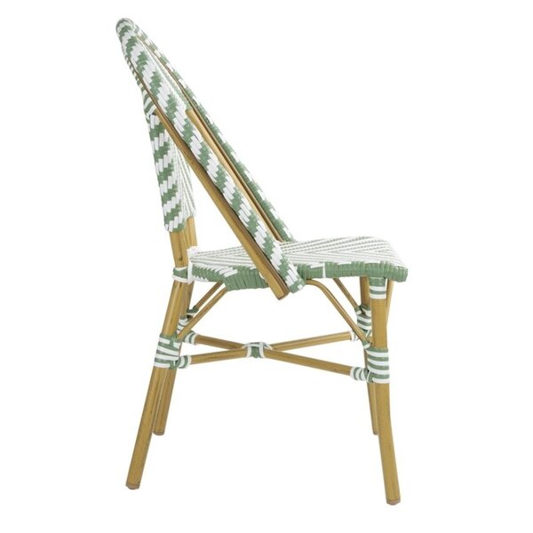 Stoelen | Rotan/Aluminium | Light Green | Houtlook Frame | In-/Outdoor | Stapelbaar | 2 Stuks | 463x520x890(h)mm