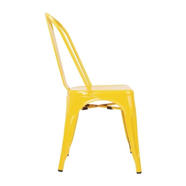 Stoelen | BISTRO | Staal | Yellow | In-/Outdoor | Stapelbaar | 4 Stuks | 425x510x850(h)mm