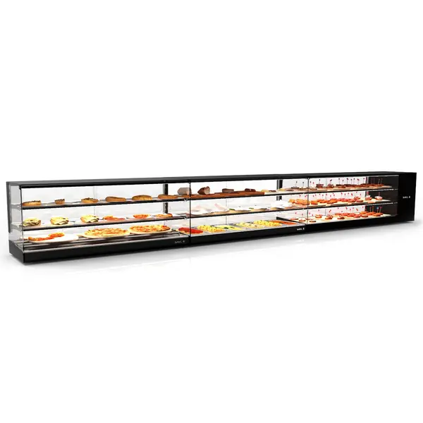 Neutrale Vitrine | LOGIC | Zwart | 3 Niveaus | 1190x395x460(h)mm