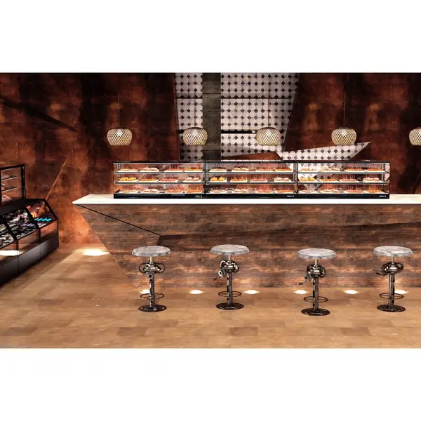 Neutrale Vitrine | LOGIC | Zwart | 3 Niveaus | 1190x395x460(h)mm