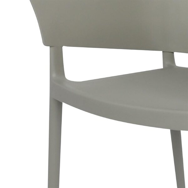 Stoelen | LORENZO | Kunststof | Grey | In-/Outdoor | Stapelbaar | 2 Stuks | 530x500x775(h)mm