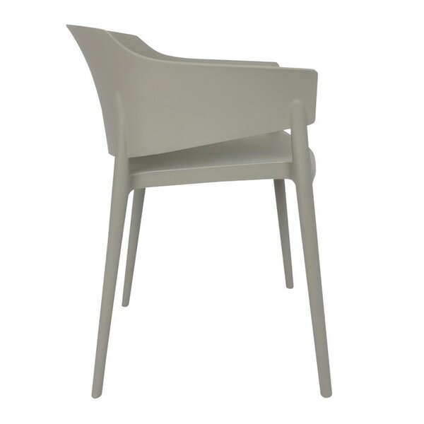 Stoelen | LORENZO | Kunststof | Grey | In-/Outdoor | Stapelbaar | 2 Stuks | 530x500x775(h)mm