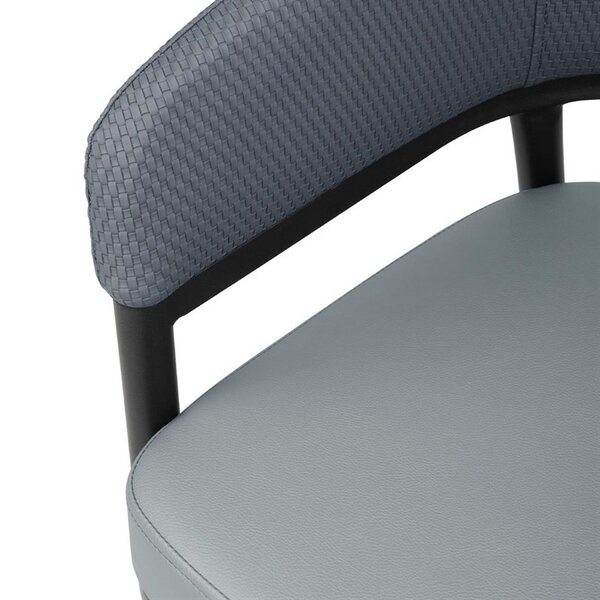 Stoelen | MERIDIAN | Stof/Staal | Greystone Blue | Zwart Frame | Indoor | 2 Stuks | 550x570x773(h)mm