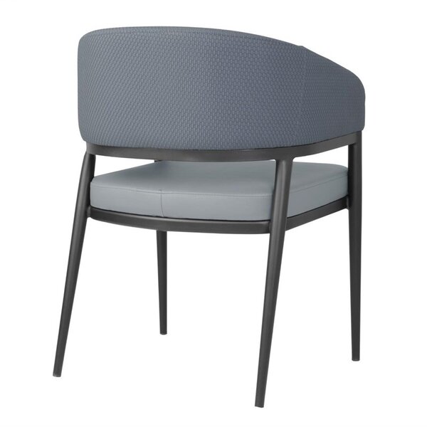 Stoelen | MERIDIAN | Stof/Staal | Greystone Blue | Zwart Frame | Indoor | 2 Stuks | 550x570x773(h)mm