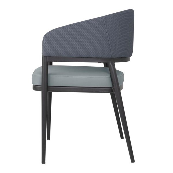 Stoelen | MERIDIAN | Stof/Staal | Greystone Blue | Zwart Frame | Indoor | 2 Stuks | 550x570x773(h)mm