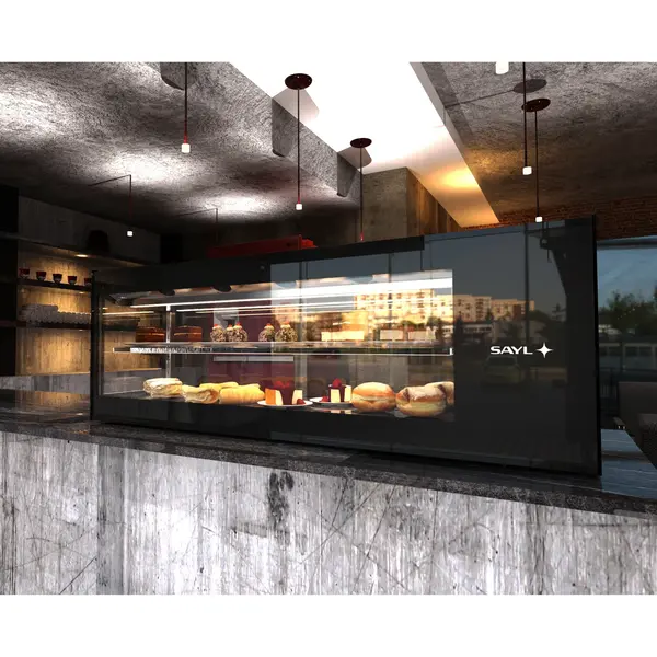 Tapasvitrine | LOGIC+ | Zwart | 6x 1/3 GN | +2°C/+6°C | Geforceerd | 2 Niveaus | 1320x380x460(h)mm