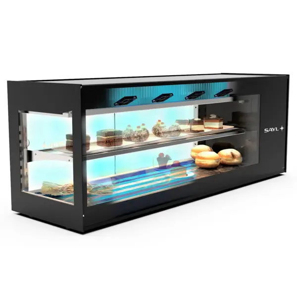 Tapasvitrine | LOGIC+ | Zwart | +2°C/+6°C | Geforceerd | 2 Niveaus | 1320x380x460(h)mm