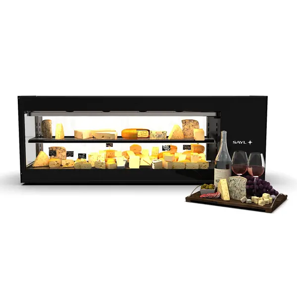 Tapasvitrine | LOGIC+ | Zwart | +2°C/+6°C | Geforceerd | 2 Niveaus | 1320x380x460(h)mm