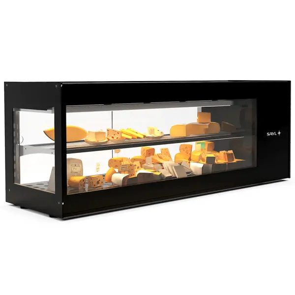 Tapasvitrine | LOGIC+ | Zwart | +2°C/+6°C | Geforceerd | 2 Niveaus | 1320x380x460(h)mm