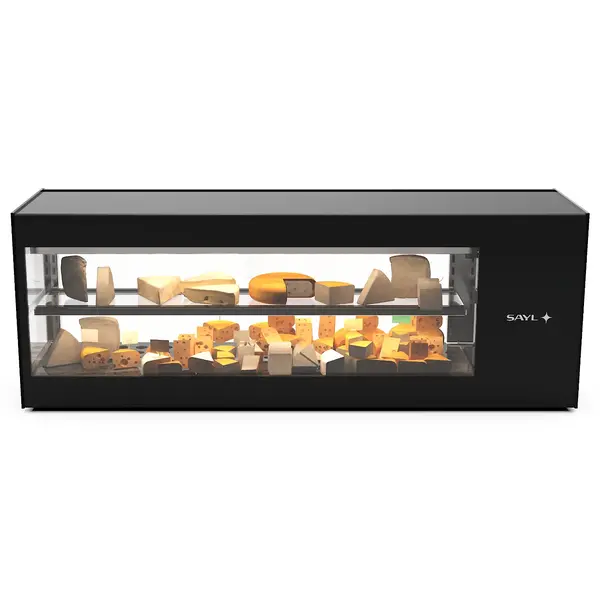 Tapasvitrine | LOGIC+ | Zwart | +2°C/+6°C | Geforceerd | 2 Niveaus | 1320x380x460(h)mm