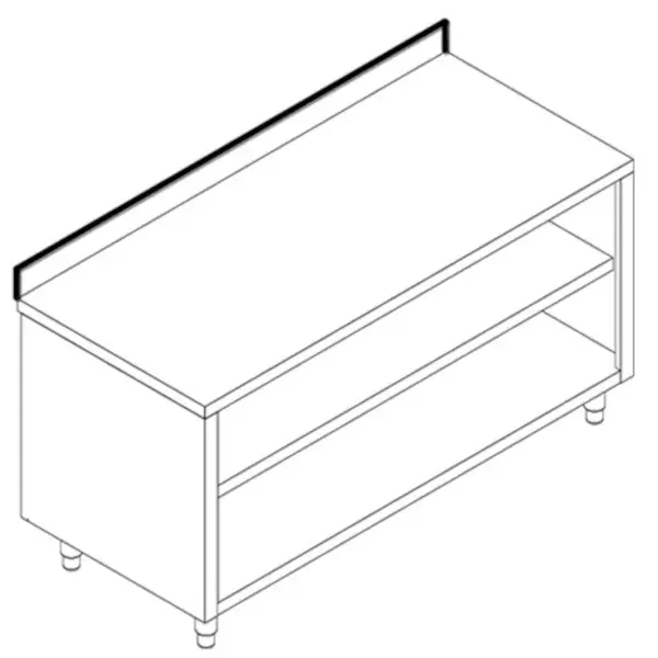 Werkbank | RVS | Open Vak | Diepte 500 | Hoogte 850 | Breedte 600-2000 | Achteropstand