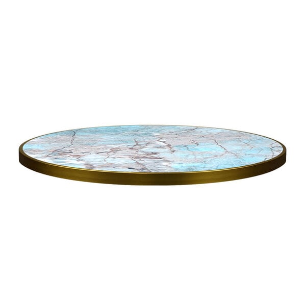 Tafelblad | FAUX MARMER | Marmerlook (Groen) | Indoor | Ø700x30(h)mm