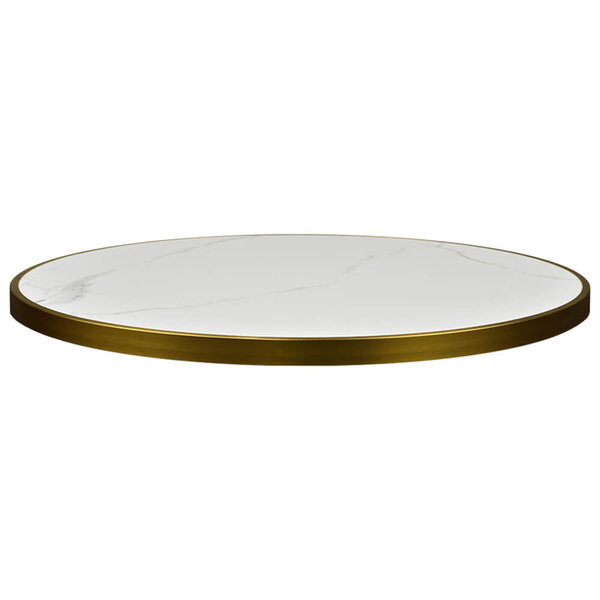 Tafelblad | FAUX MARMER | Marmerlook (Wit) | Indoor | Ø700x30(h)mm