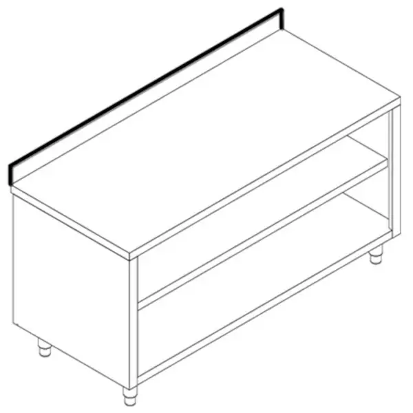 Werkbank | RVS | Open Vak | Diepte 600 | Hoogte 850 | Breedte 600-2000 | Achteropstand
