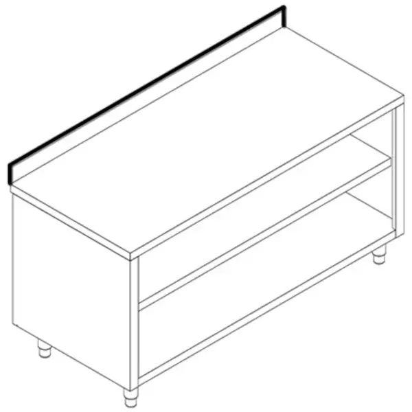 Werkbank | RVS | Open Vak | Diepte 700 | Hoogte 850 | Breedte 600-2000 | Achteropstand