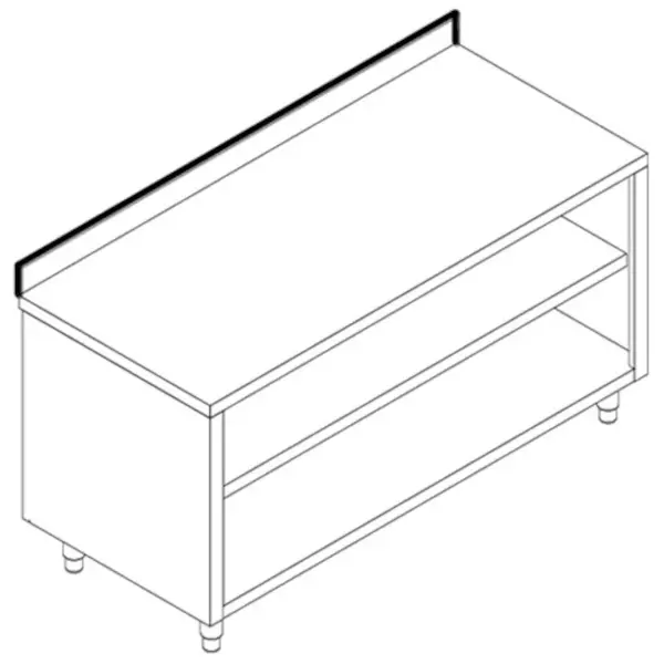 Werkbank | RVS | Open Vak | Diepte 800 | Hoogte 850 | Breedte 600-2000 | Achteropstand