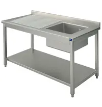 Mastro Spoeltafel | RVS | 1 Spoelbak (Rechts) + Afdruipvlak | Bodemschap | Achteropstand | Zelfmontage | 1000x600x850/950(h)mm