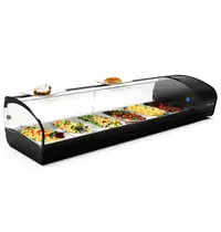 SAYL Tapasvitrine | SHARK | Zwart | 8x 1/3 GN | +2°C/+6°C | Statisch | 1 Niveau | 1680x395x270(h)mm 