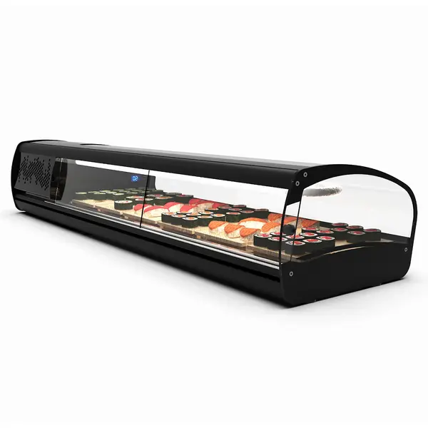 Sushivitrine | SHARK | Zwart | +2°C/+6°C | Statisch | 1 Niveau | 1320x395x270(h)mm