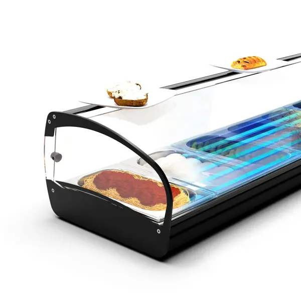 Tapasvitrine | SHARK | Zwart | 6x 1/3 GN | +2°C/+6°C | Statisch | 1 Niveau | Losse Koelunit (Inbouw) | 1190x395x270(h)mm