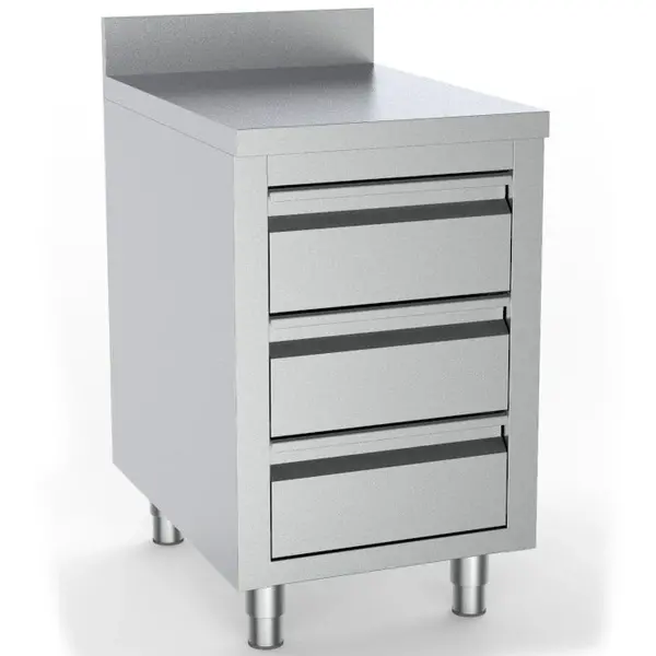 Werkbank | ESSENTIAL | RVS | Laden | Achteropstand | 500x700x850(h)mm