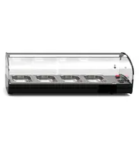 SAYL Verwarmde Tapasvitrine | SHARK | Zwart | 4x 1/3 GN | ≤80°C | Bain-Marie | 1 Niveau | 0.72kW (230V) | 840x395x270(h)mm 