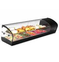 SAYL Tapasvitrine | SHARK | Zwart | 6x 1/3 GN | +2°C/+6°C | Statisch | 2 Niveaus | 1320x395x340(h)mm 