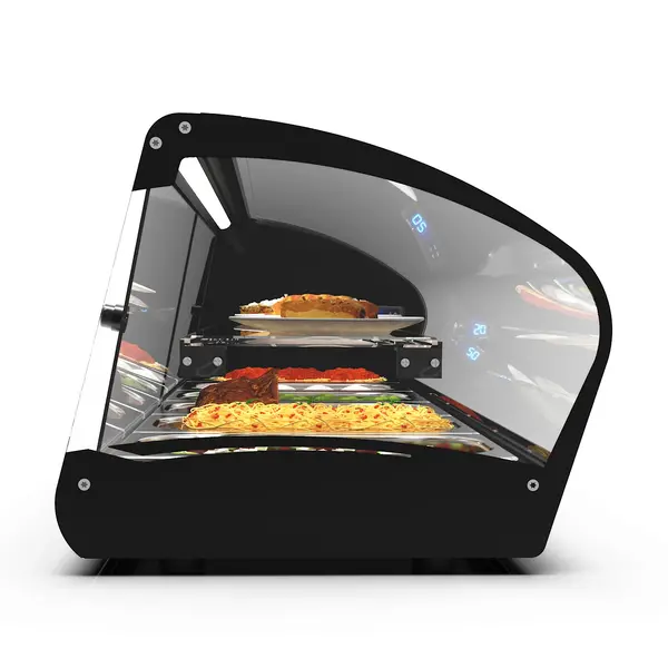 Tapasvitrine | SHARK | Zwart | 8x 1/3 GN | +2°C/+6°C | Statisch | 2 Niveaus | 1680x395x340(h)mm