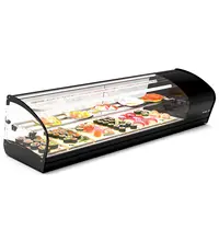 SAYL Sushivitrine | SHARK | Zwart | 6x 1/3 GN | +2°C/+12°C | Statisch | 2 Niveaus | 1320x395x340(h)mm 