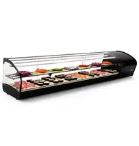 SAYL Sushivitrine | SHARK | Zwart | 8x 1/3 GN | +2°C/+12°C | Statisch | 2 Niveaus | 1680x395x340(h)mm 