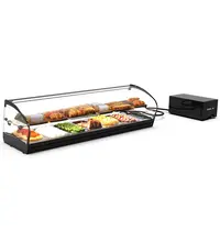SAYL Tapasvitrine | SHARK | Zwart | 6x 1/3 GN | +2°C/+6°C | Statisch | 2 Niveaus | Losse Koelunit (Inbouw) | 1190x395x340(h)mm 